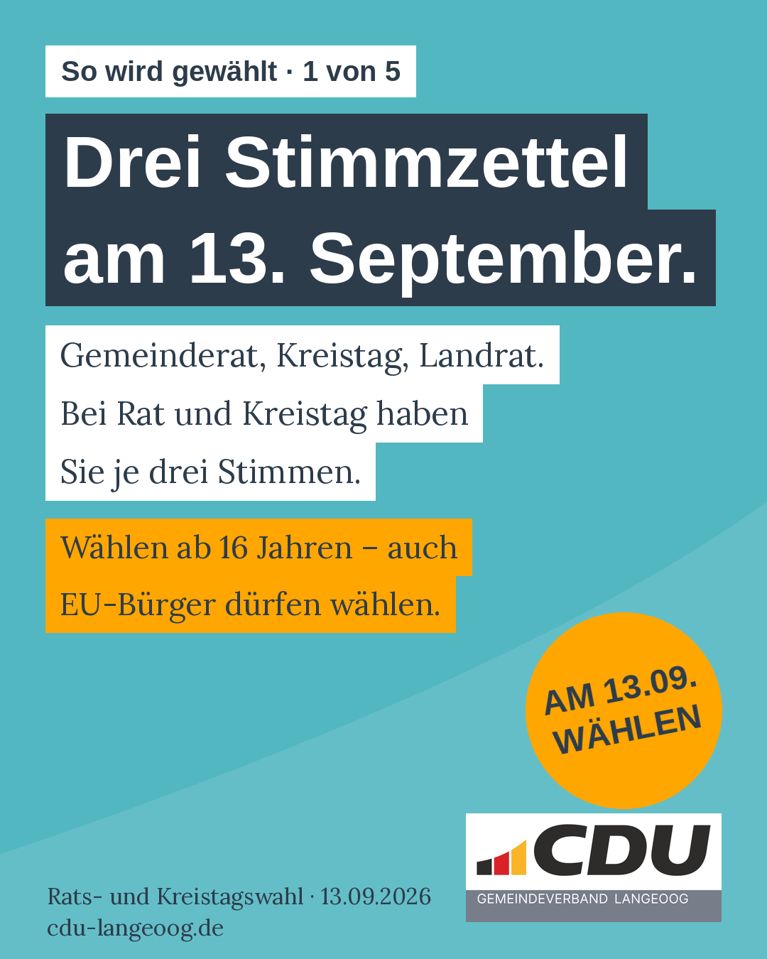 So wird gewählt 1 von 5: Drei Stimmzettel am 13. September